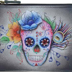 Women’s Original Hand-painted Genuine Leather RFID Key Zip Case